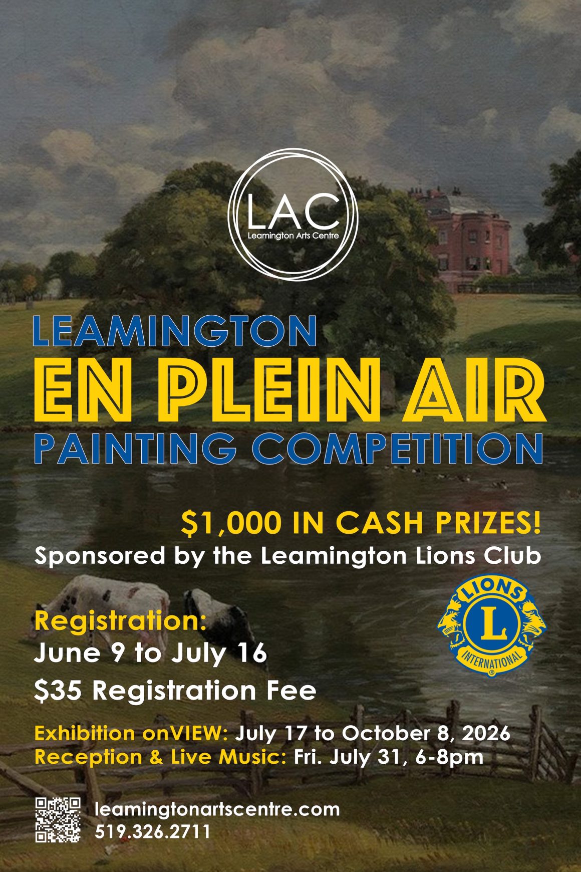 En Plein Air Competition Poster 2026 24x36 v23 Leamington En Plein Air Painting Competition